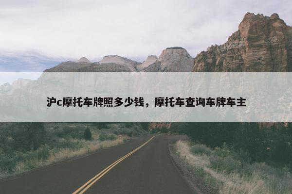 沪c摩托车牌照多少钱，摩托车查询车牌车主