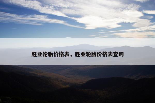 胜业轮胎价格表，胜业轮胎价格表查询