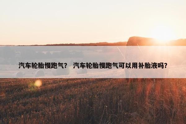 汽车轮胎慢跑气？ 汽车轮胎慢跑气可以用补胎液吗？