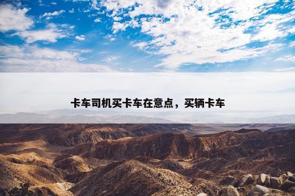 卡车司机买卡车在意点，买辆卡车