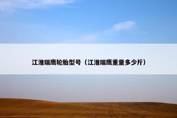 江淮瑞鹰轮胎型号（江淮瑞鹰重量多少斤）