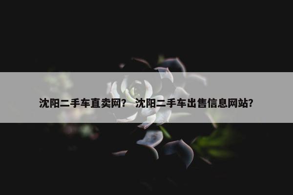 沈阳二手车直卖网？ 沈阳二手车出售信息网站？