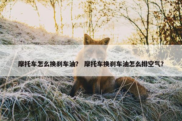 摩托车怎么换刹车油？ 摩托车换刹车油怎么排空气？