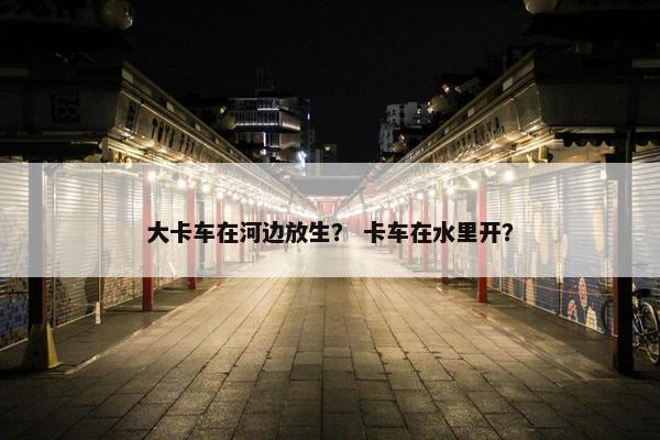大卡车在河边放生？ 卡车在水里开？