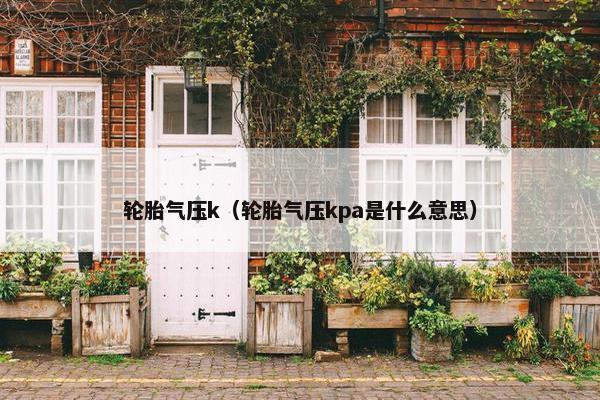轮胎气压k（轮胎气压kpa是什么意思）