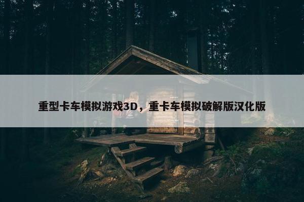 重型卡车模拟游戏3D，重卡车模拟破解版汉化版