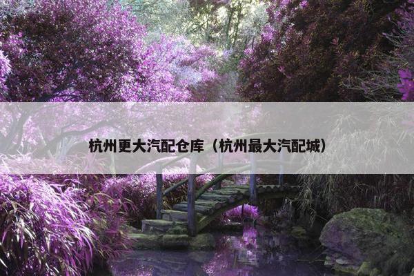 杭州更大汽配仓库（杭州最大汽配城）