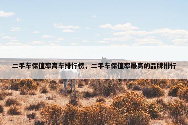 二手车保值率高车排行榜，二手车保值率最高的品牌排行
