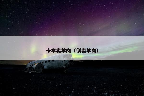 卡车卖羊肉（倒卖羊肉）