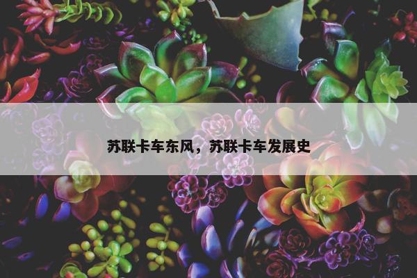 苏联卡车东风，苏联卡车发展史