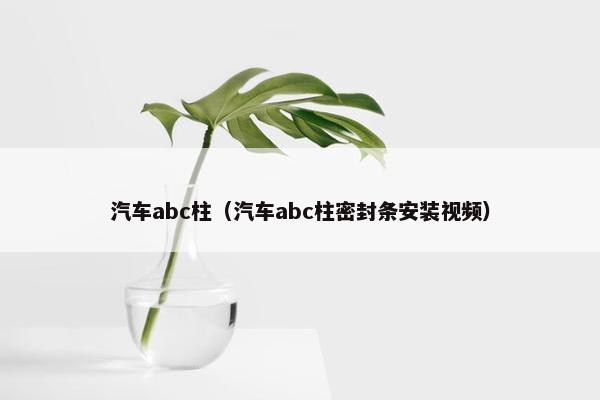 汽车abc柱（汽车abc柱密封条安装视频）