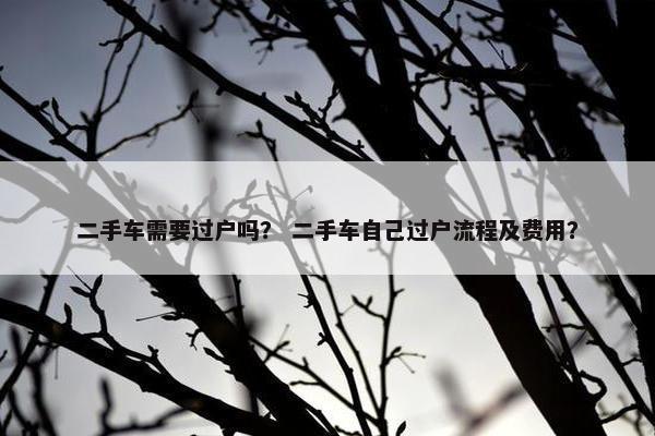 二手车需要过户吗？ 二手车自己过户流程及费用？