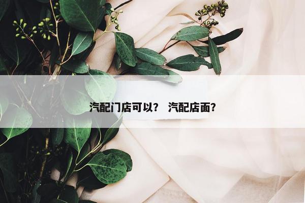 汽配门店可以？ 汽配店面？