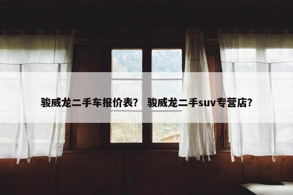 骏威龙二手车报价表？ 骏威龙二手suv专营店？