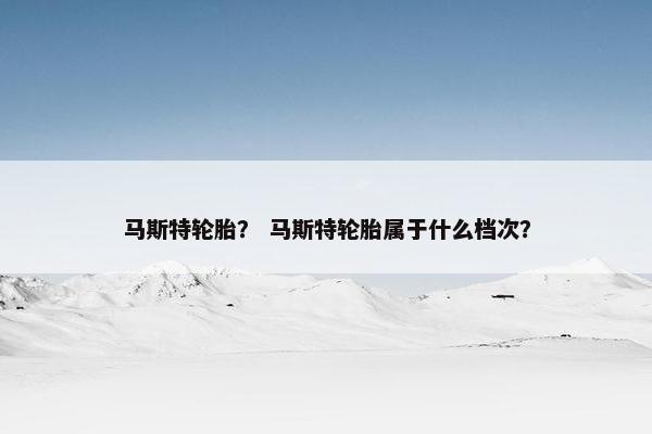 马斯特轮胎？ 马斯特轮胎属于什么档次？
