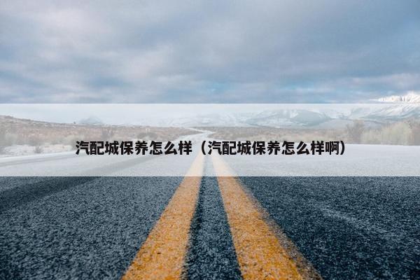 汽配城保养怎么样（汽配城保养怎么样啊）
