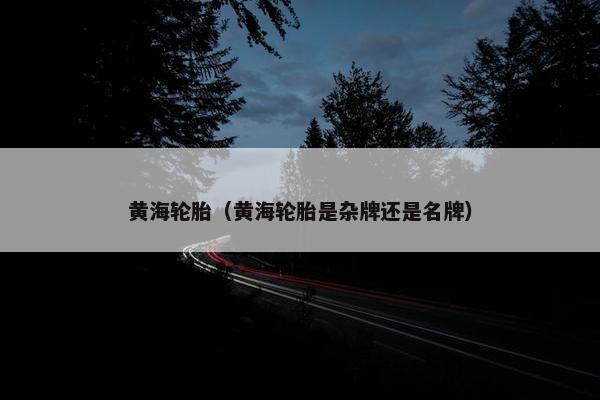 黄海轮胎（黄海轮胎是杂牌还是名牌）