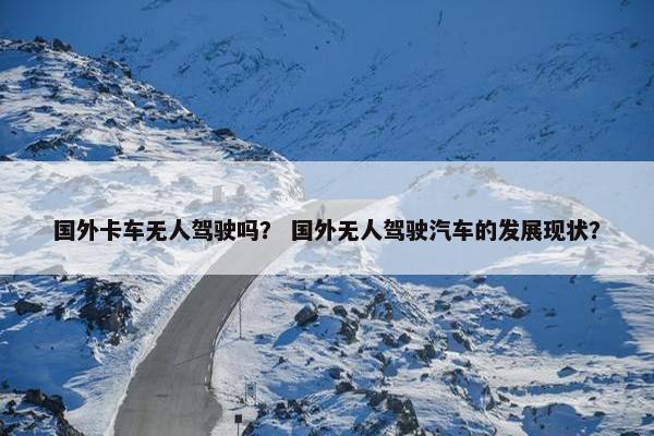国外卡车无人驾驶吗？ 国外无人驾驶汽车的发展现状？