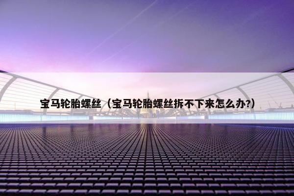 宝马轮胎螺丝（宝马轮胎螺丝拆不下来怎么办?）