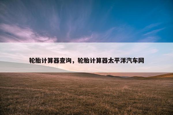 轮胎计算器查询，轮胎计算器太平洋汽车网