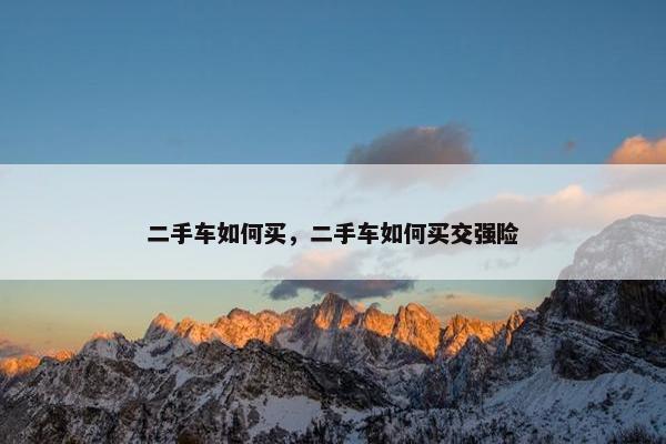 二手车如何买，二手车如何买交强险