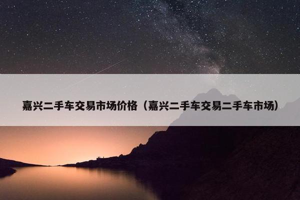 嘉兴二手车交易市场价格（嘉兴二手车交易二手车市场）