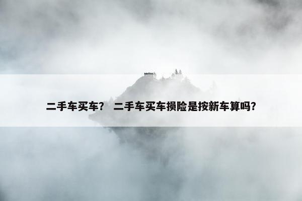 二手车买车？ 二手车买车损险是按新车算吗？