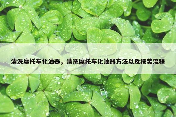 清洗摩托车化油器，清洗摩托车化油器方法以及按装流程