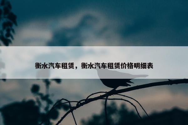 衡水汽车租赁，衡水汽车租赁价格明细表