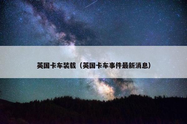 英国卡车装载（英国卡车事件最新消息）