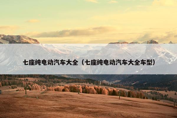 七座纯电动汽车大全（七座纯电动汽车大全车型）