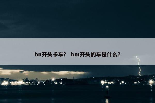 bn开头卡车？ bm开头的车是什么？
