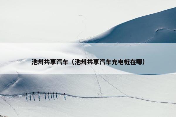 池州共享汽车（池州共享汽车充电桩在哪）