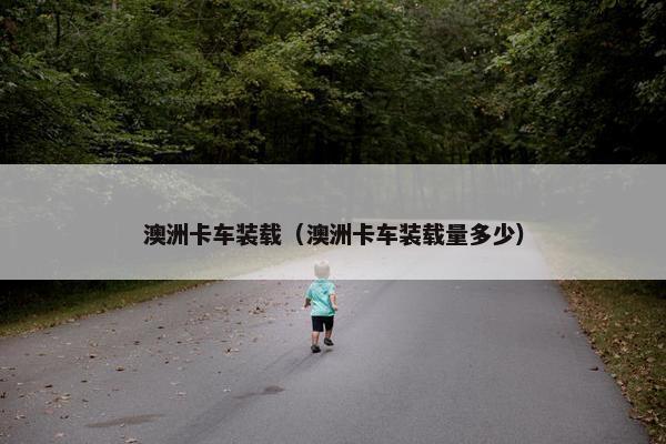 澳洲卡车装载（澳洲卡车装载量多少）