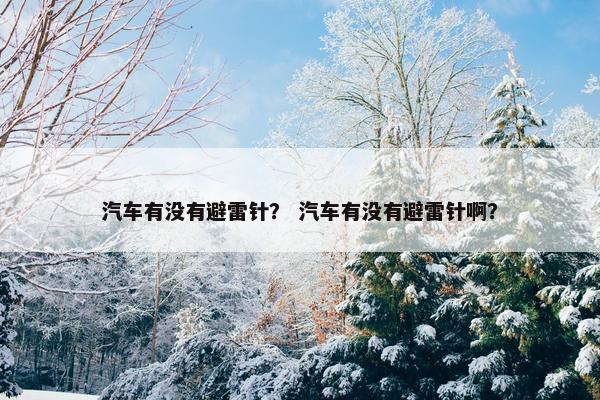 汽车有没有避雷针？ 汽车有没有避雷针啊？