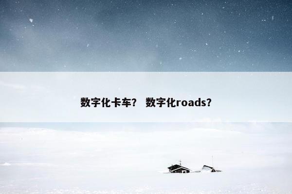 数字化卡车？ 数字化roads？
