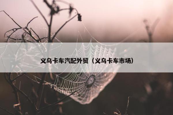 义乌卡车汽配外贸（义乌卡车市场）
