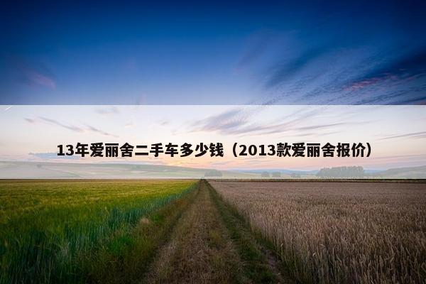 13年爱丽舍二手车多少钱（2013款爱丽舍报价）