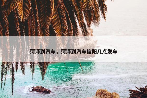 菏泽到汽车，菏泽到汽车信阳几点发车