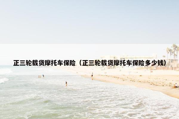 正三轮载货摩托车保险（正三轮载货摩托车保险多少钱）