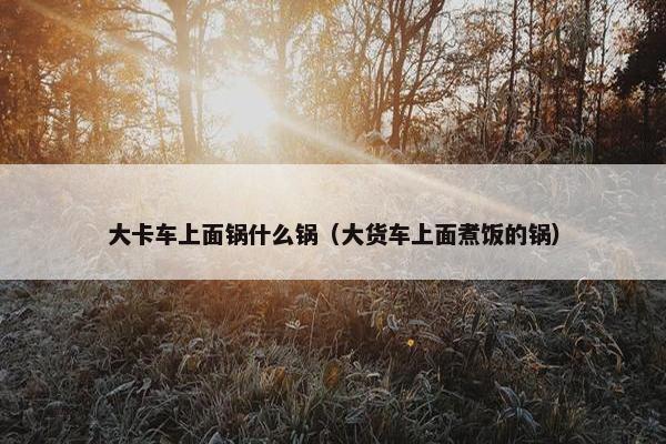 大卡车上面锅什么锅（大货车上面煮饭的锅）
