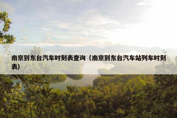 南京到东台汽车时刻表查询（南京到东台汽车站列车时刻表）