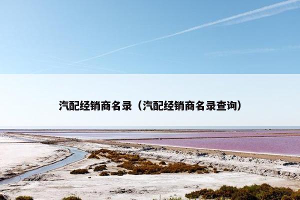 汽配经销商名录（汽配经销商名录查询）