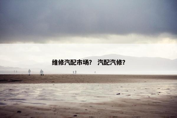 维修汽配市场？ 汽配汽修？