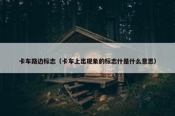 卡车路边标志（卡车上出现象的标志什是什么意思）