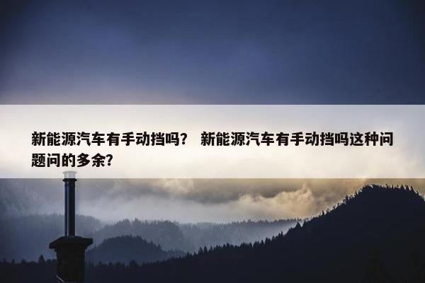 新能源汽车有手动挡吗？ 新能源汽车有手动挡吗这种问题问的多余？