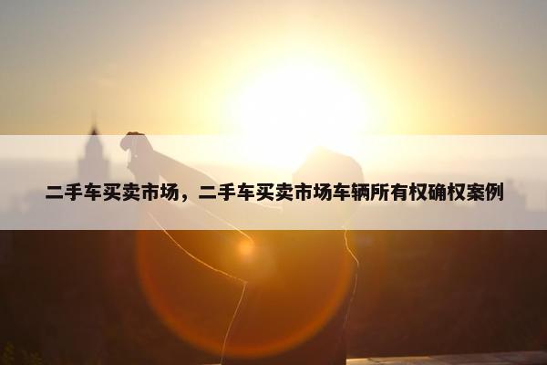 二手车买卖市场，二手车买卖市场车辆所有权确权案例
