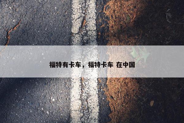 福特有卡车，福特卡车 在中国