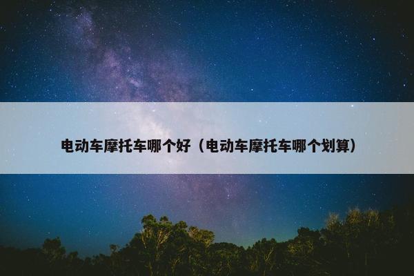 电动车摩托车哪个好（电动车摩托车哪个划算）