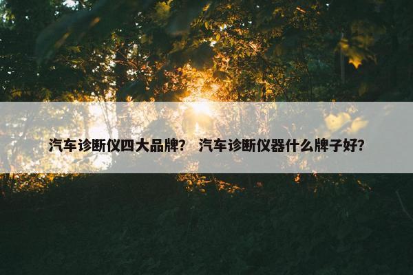 汽车诊断仪四大品牌？ 汽车诊断仪器什么牌子好？